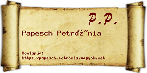 Papesch Petrónia névjegykártya